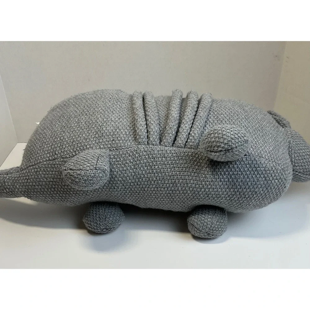 Christian Robinson Pillowfort Armadillo Figural Pillow Gray Knit Plush 24.5in